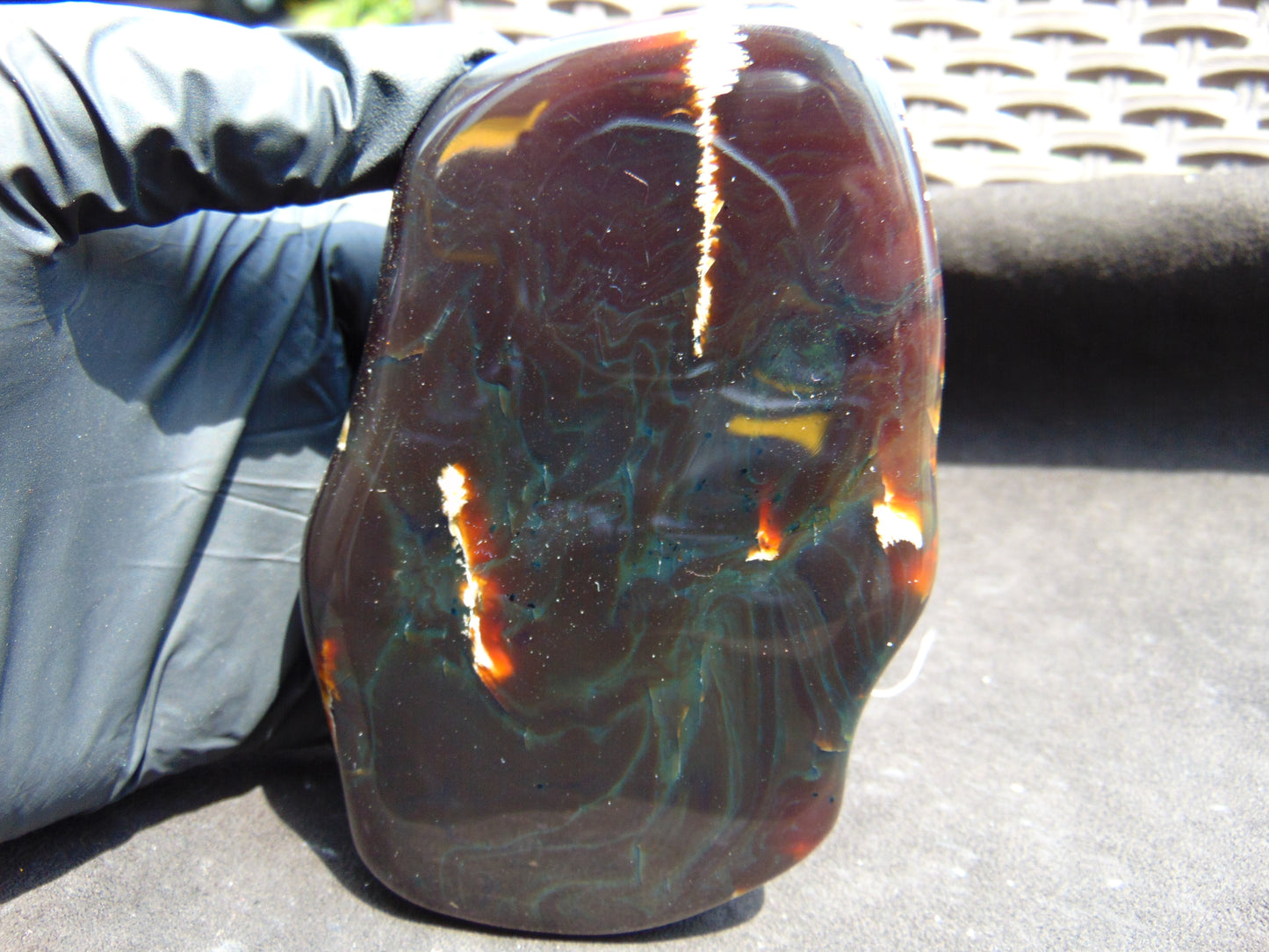 142 gram Slab polished Indonesian Sumatra Cherry Red Amber for Healing 25N151