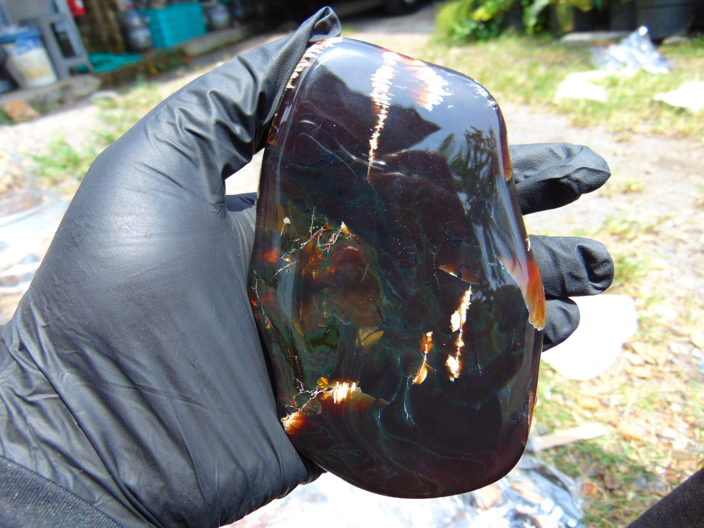142 gram Slab polished Indonesian Sumatra Cherry Red Amber for Healing 25N151