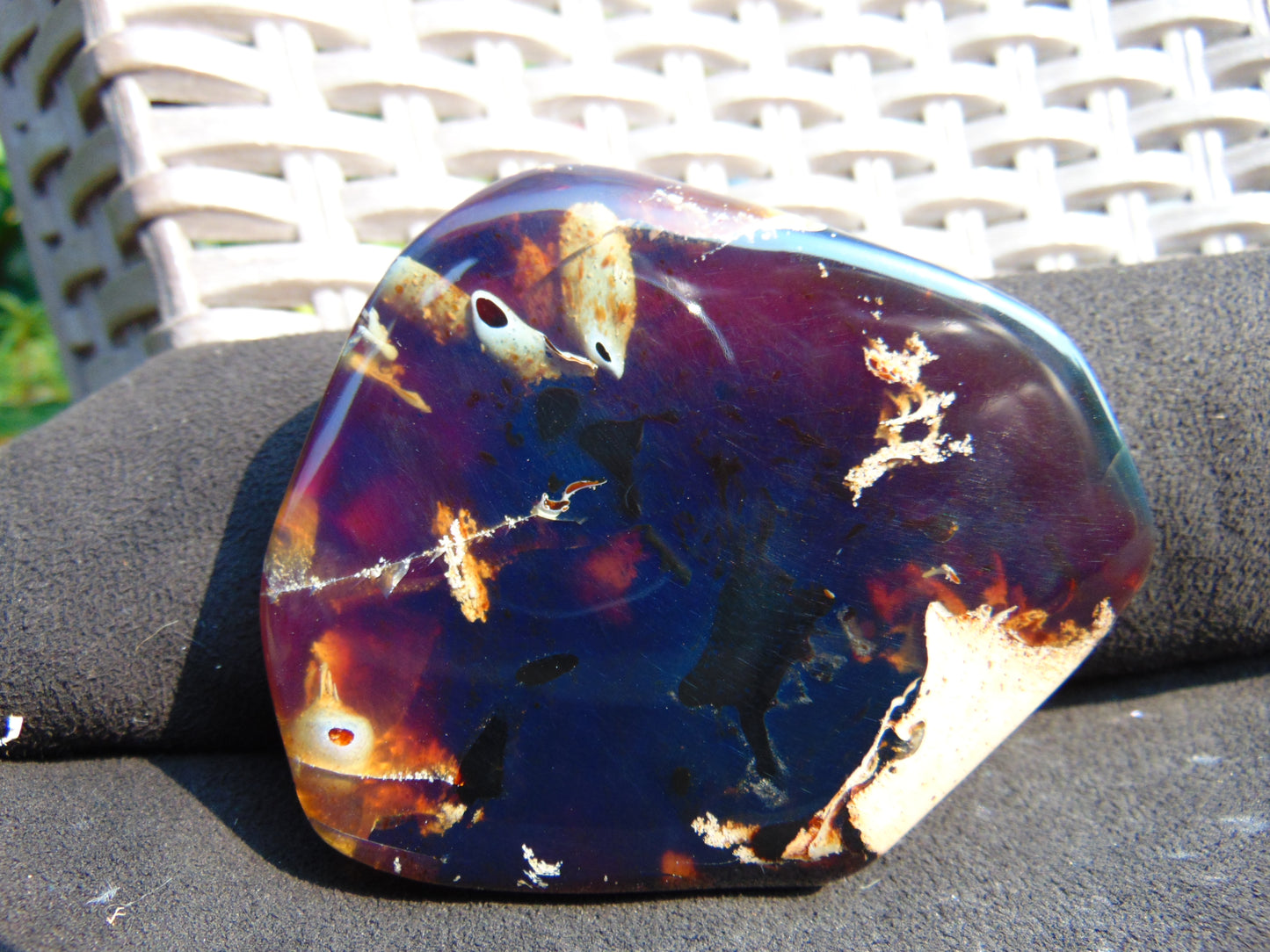 70 gram Slab polished Indonesian Sumatra Blue Amber for Healing 25Y117