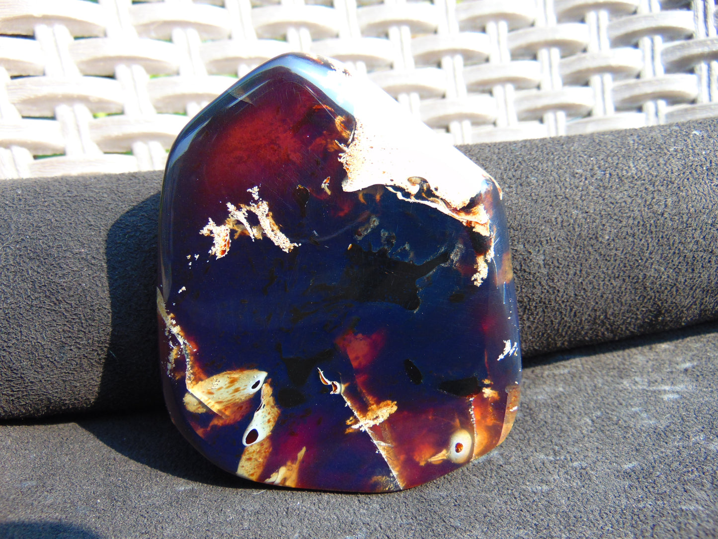 70 gram Slab polished Indonesian Sumatra Blue Amber for Healing 25Y117
