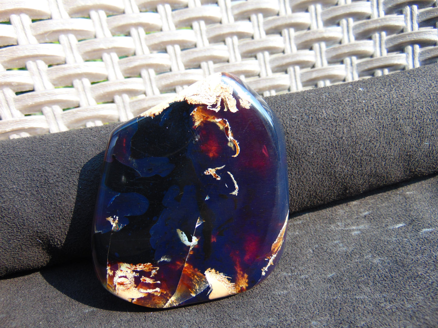 70 gram Slab polished Indonesian Sumatra Blue Amber for Healing 25Y117