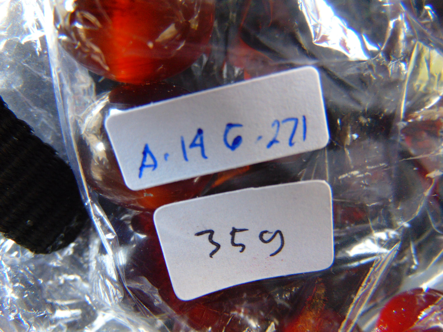 35 gram 14 Beads Mala Bracelet Indonesian Blue Cherry Red Amber 16 mm for Healing A14G271