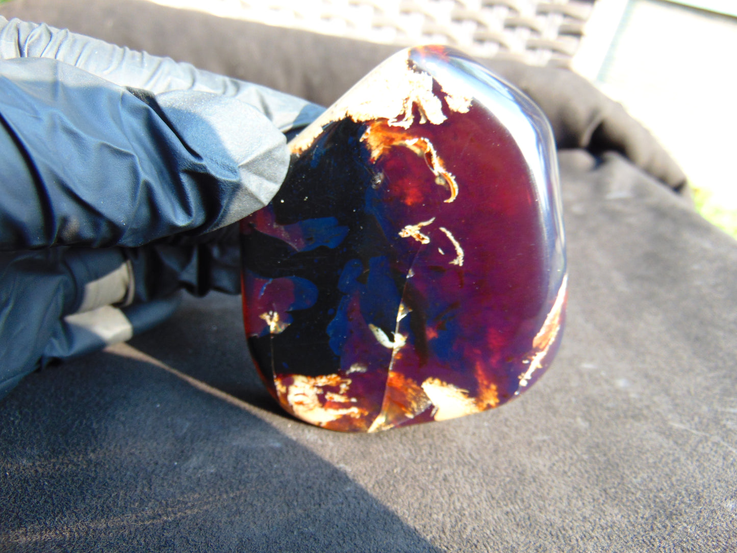 70 gram Slab polished Indonesian Sumatra Blue Amber for Healing 25Y117