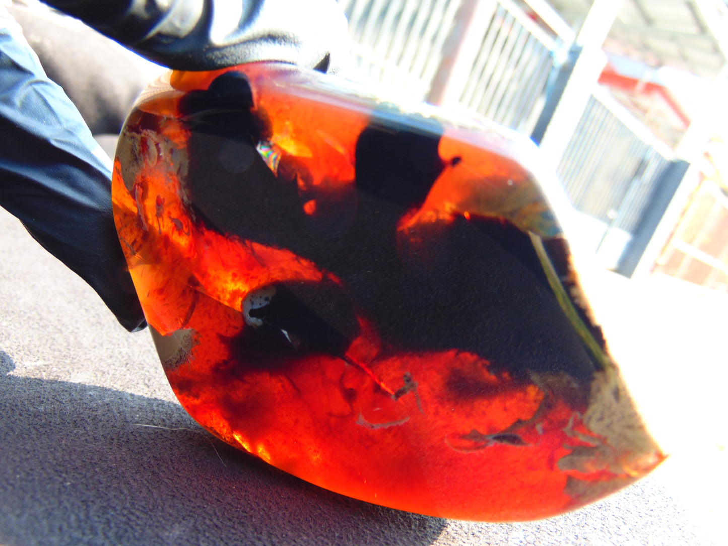 70 gram Slab polished Indonesian Sumatra Blue Amber for Healing 25Y117