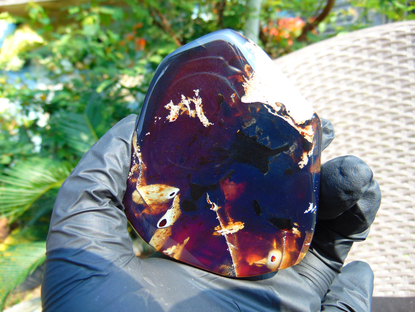 70 gram Slab polished Indonesian Sumatra Blue Amber for Healing 25Y117