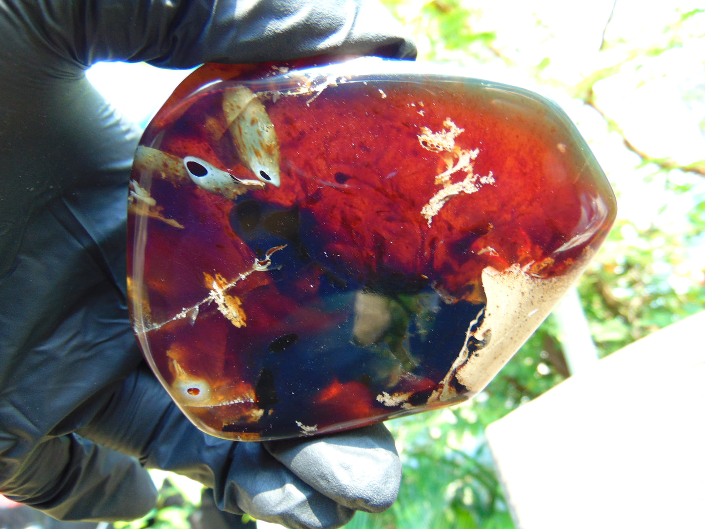 70 gram Slab polished Indonesian Sumatra Blue Amber for Healing 25Y117