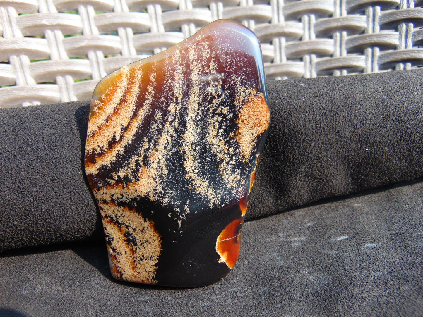 40 gram Slab Slim polished Indonesian Dark Blue Amber for Healing 25A193