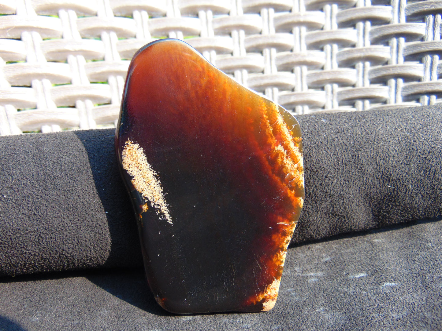 40 gram Slab Slim polished Indonesian Dark Blue Amber for Healing 25A193