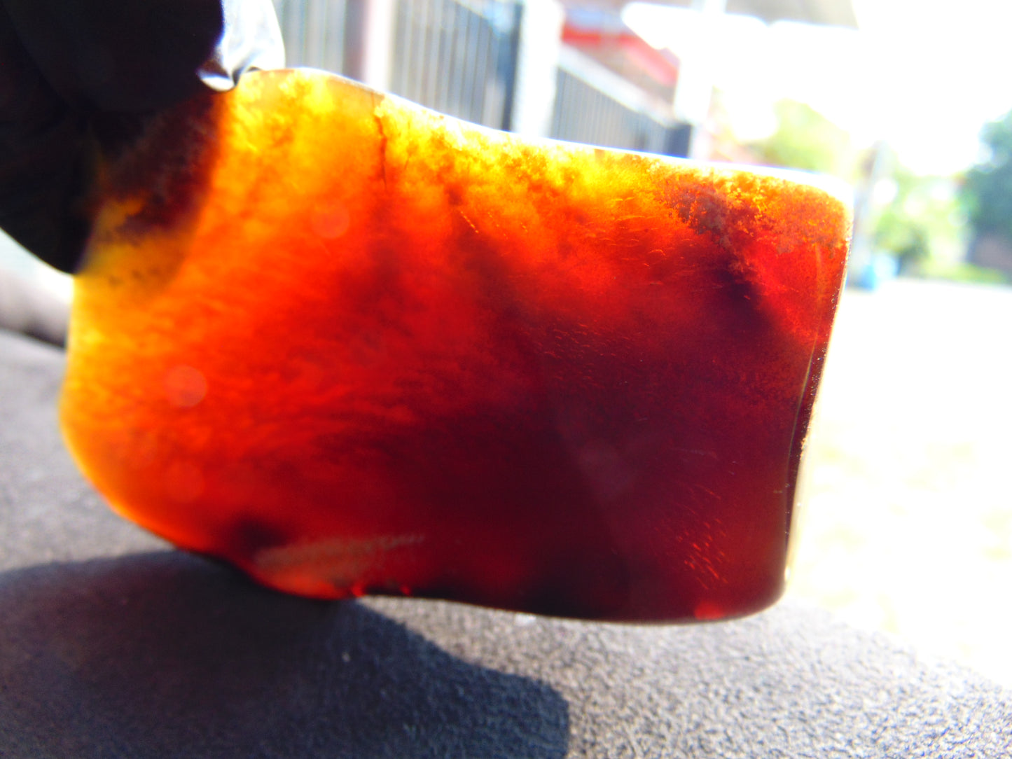 40 gram Slab Slim polished Indonesian Dark Blue Amber for Healing 25A193
