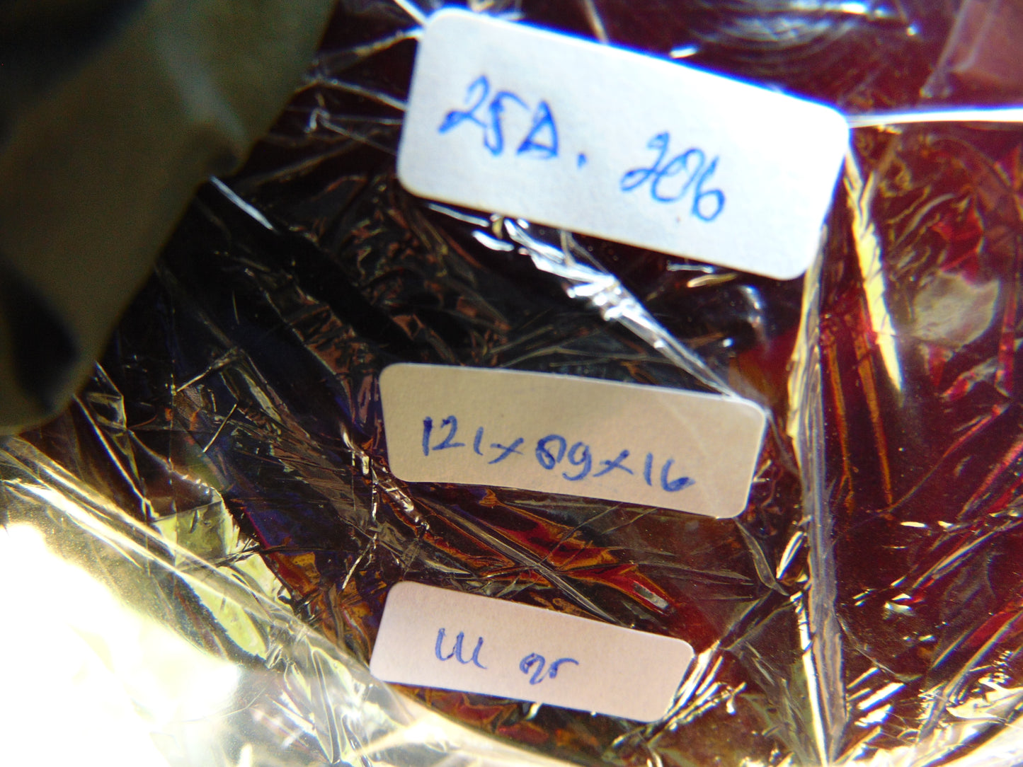 111 gram Slab Slim polished Indonesian Cherry Red Amber for Healing 25A206