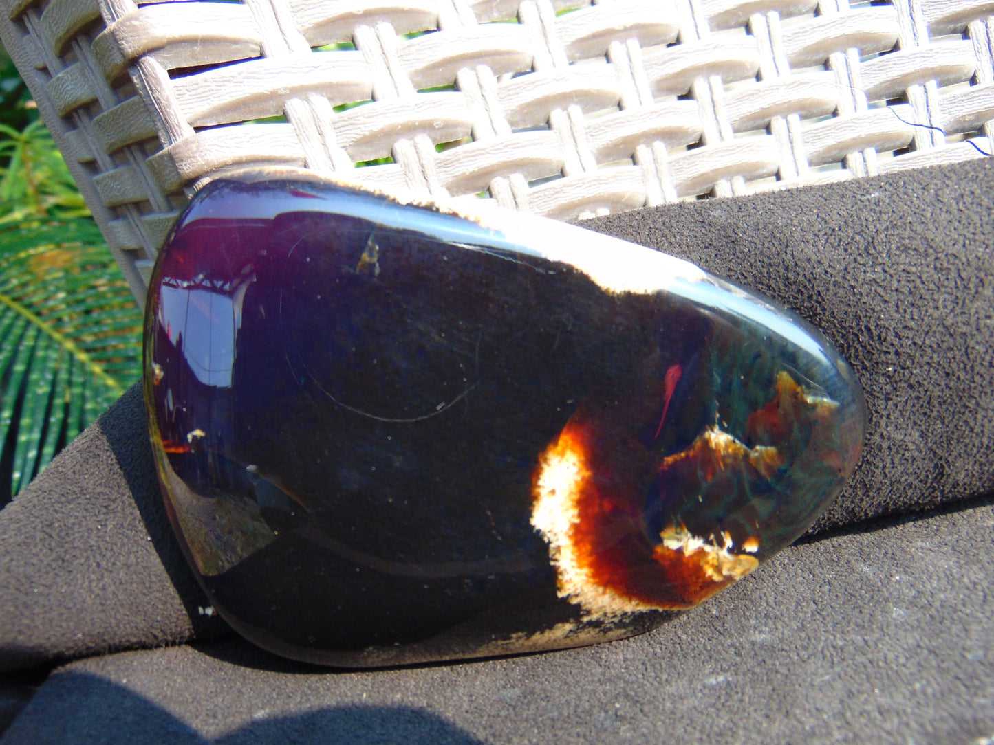 76 gram Slab Slim polished Indonesian Dark Amber for Healing 25N142