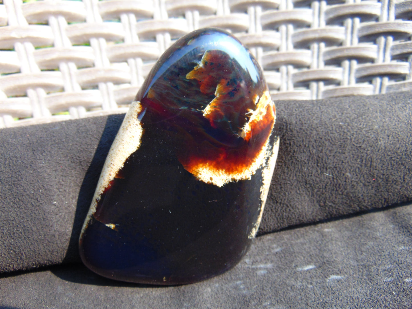 76 gram Slab Slim polished Indonesian Dark Amber for Healing 25N142