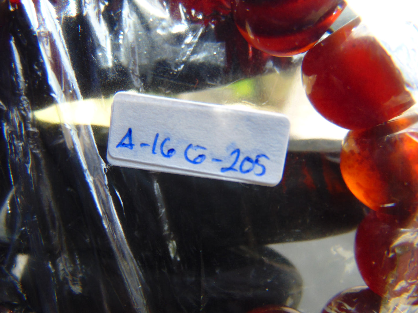 16 Beads Mala Bracelet Indonesian Cherry Red Amber for Healing A16G205