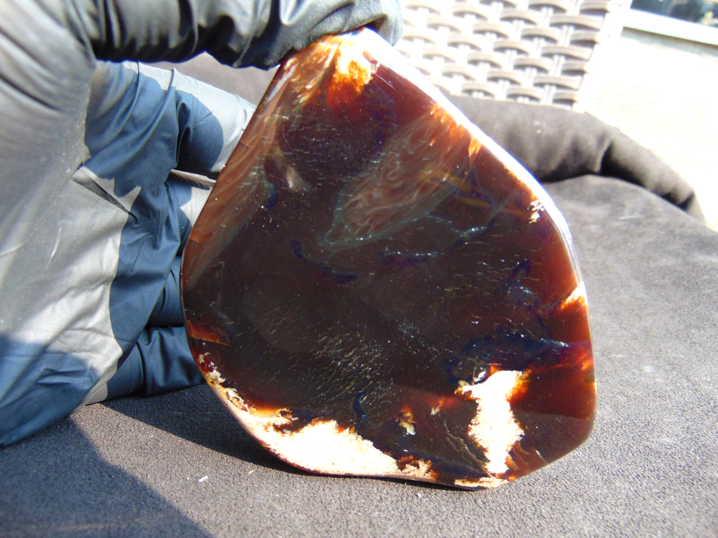 86 gram Slab polished Indonesian Sumatra Black Amber for Healing 25Y109