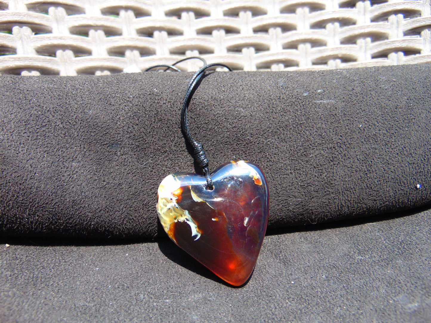 13 gr Heart Pendant Indonesian Blue Amber for Healing PCN679