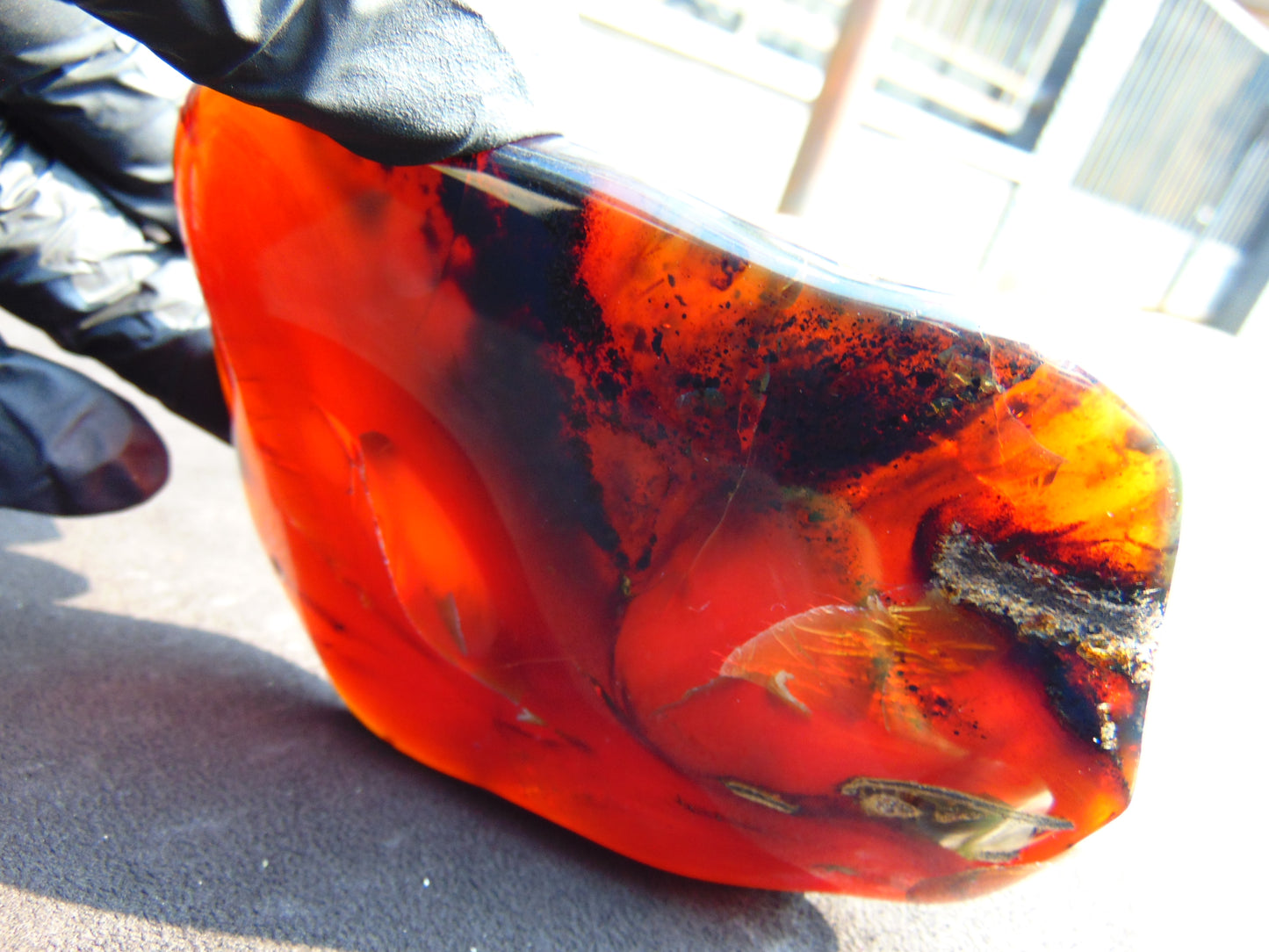 123 gram Slab polished Indonesian Sumatra Blue Amber for Healing 25Y126