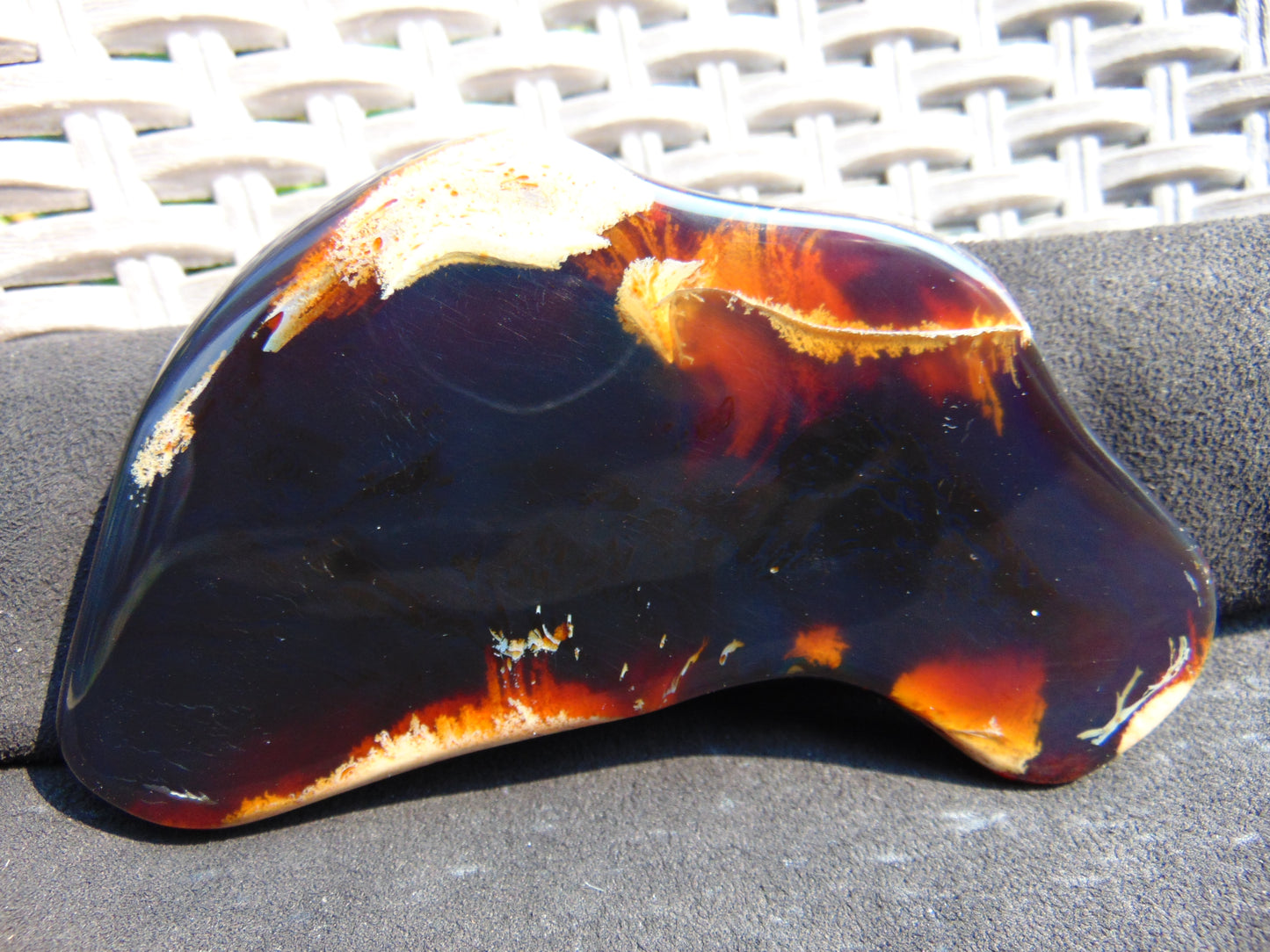 105 gram Slab polished Indonesian Dark Red Amber for Healing 25N157
