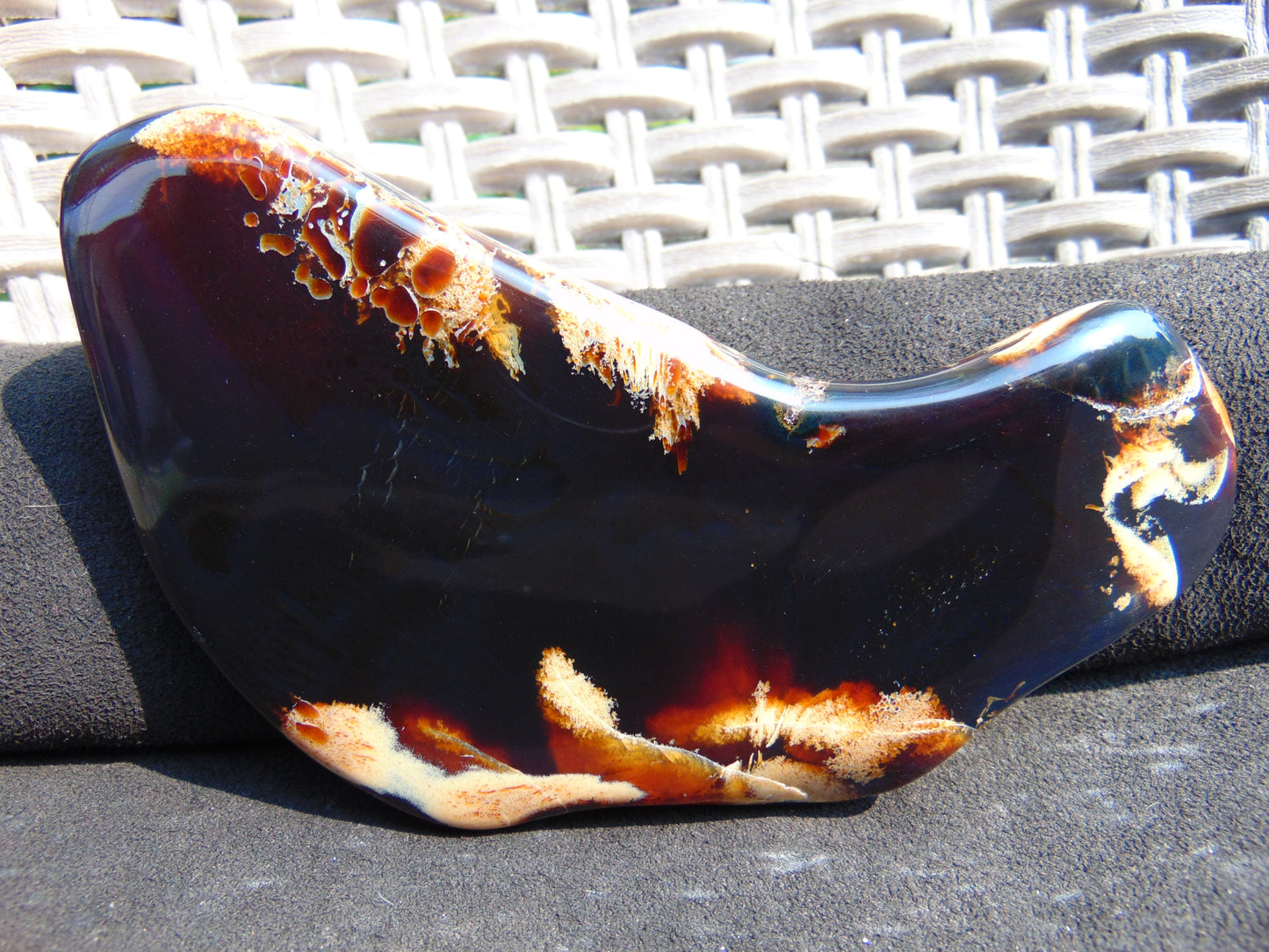105 gram Slab polished Indonesian Dark Red Amber for Healing 25N157