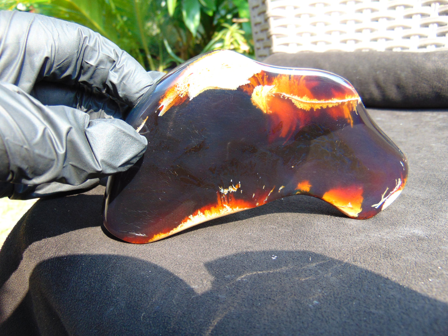 105 gram Slab polished Indonesian Dark Red Amber for Healing 25N157