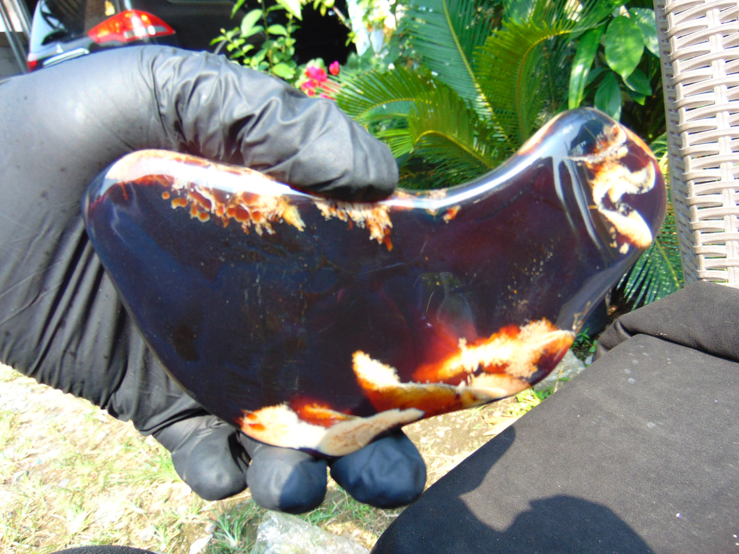 105 gram Slab polished Indonesian Dark Red Amber for Healing 25N157