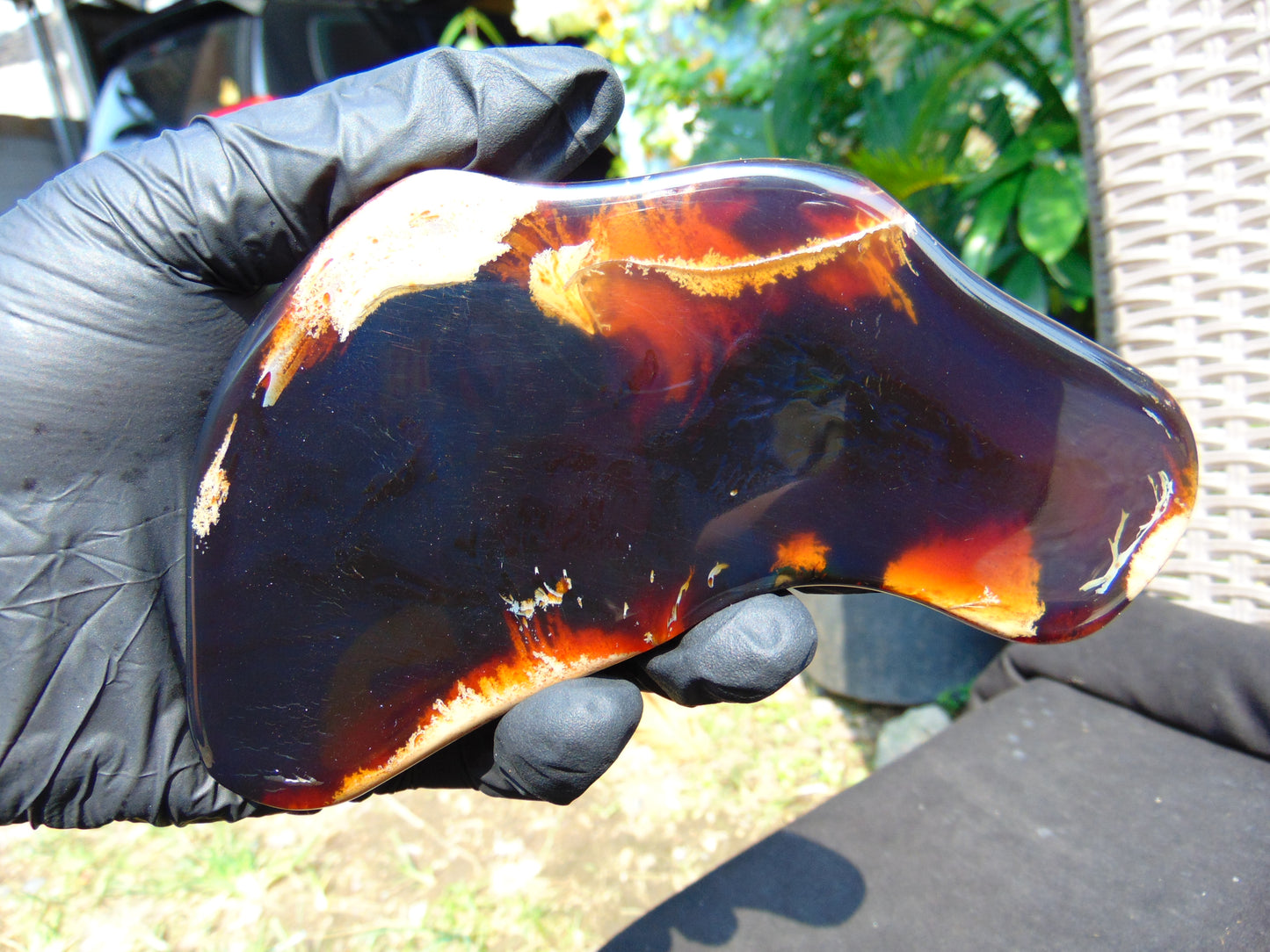 105 gram Slab polished Indonesian Dark Red Amber for Healing 25N157
