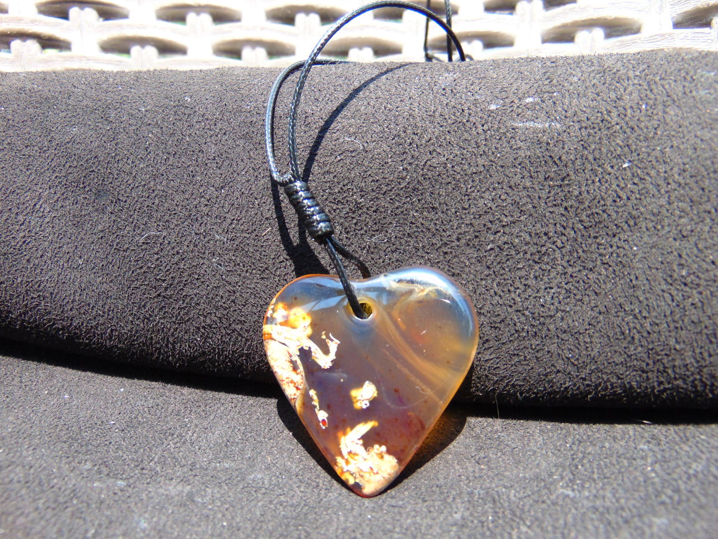6 gr Heart Pendant Indonesian Blue Amber for Healing PB165