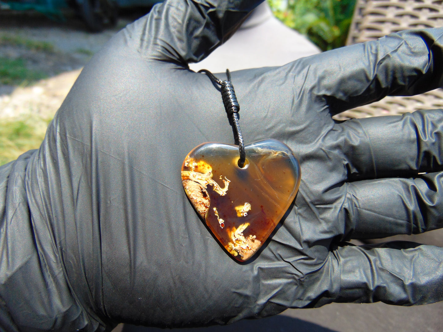 6 gr Heart Pendant Indonesian Blue Amber for Healing PB165