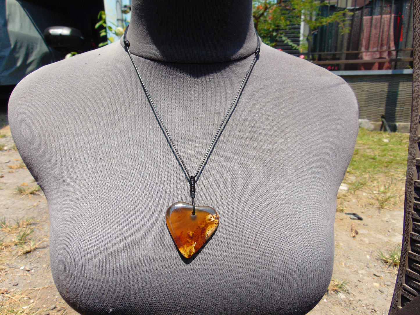 6 gr Heart Pendant Indonesian Blue Amber for Healing PB165