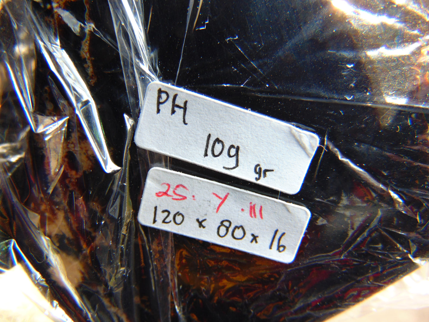 109 gram Slab polished Indonesian Sumatra Black Blue Amber for Healing 25Y111