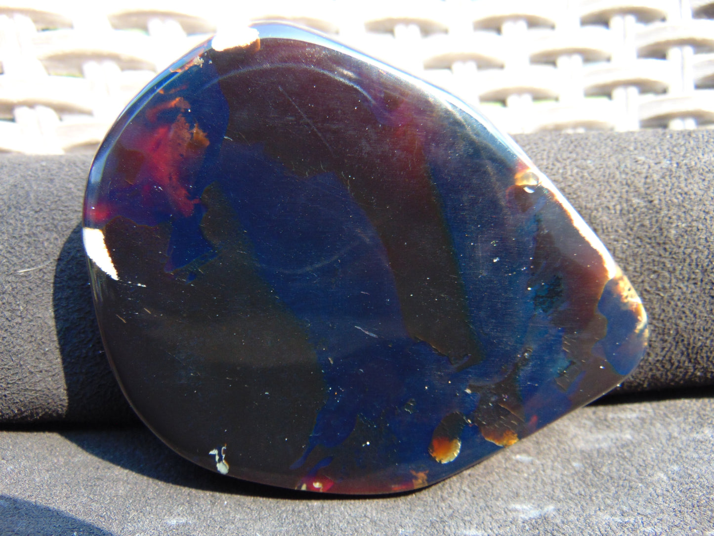 93 gram Slab Slim polished 98x75x17 m Indonesian Blue Amber for Healing 25A188