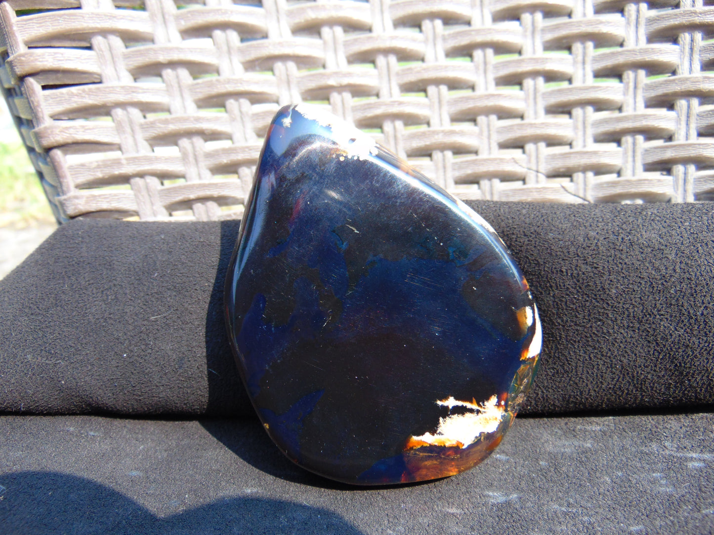 93 gram Slab Slim polished 98x75x17 m Indonesian Blue Amber for Healing 25A188