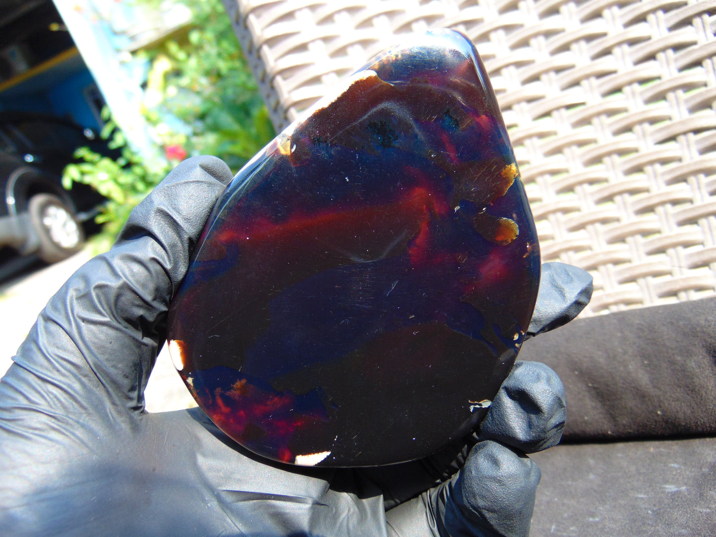 93 gram Slab Slim polished 98x75x17 m Indonesian Blue Amber for Healing 25A188