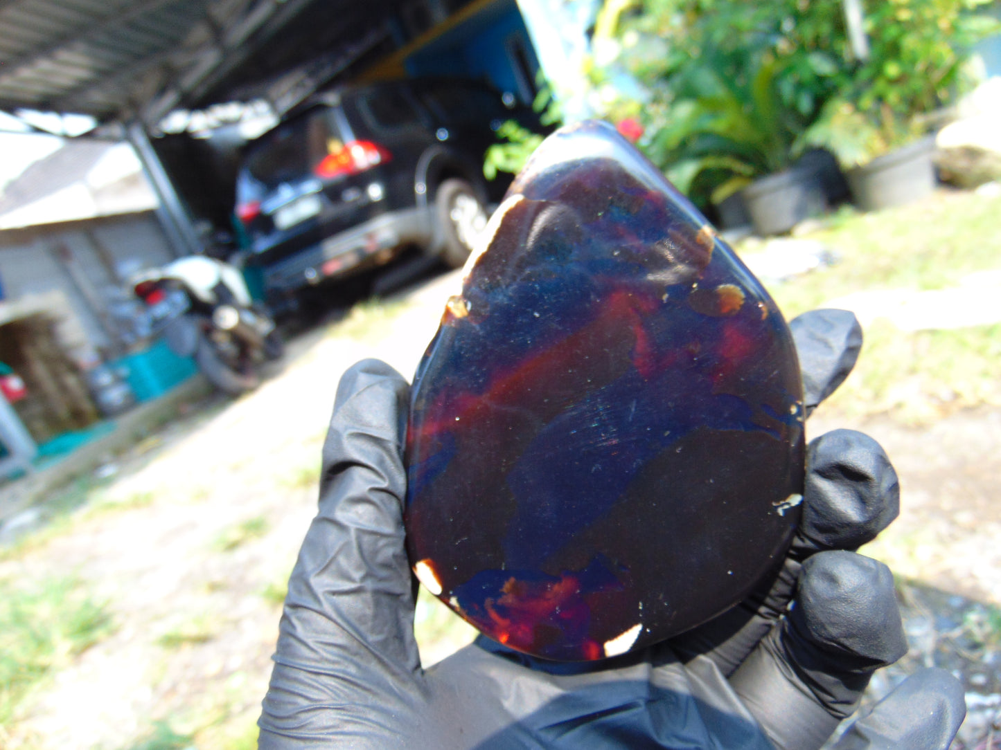 93 gram Slab Slim polished 98x75x17 m Indonesian Blue Amber for Healing 25A188