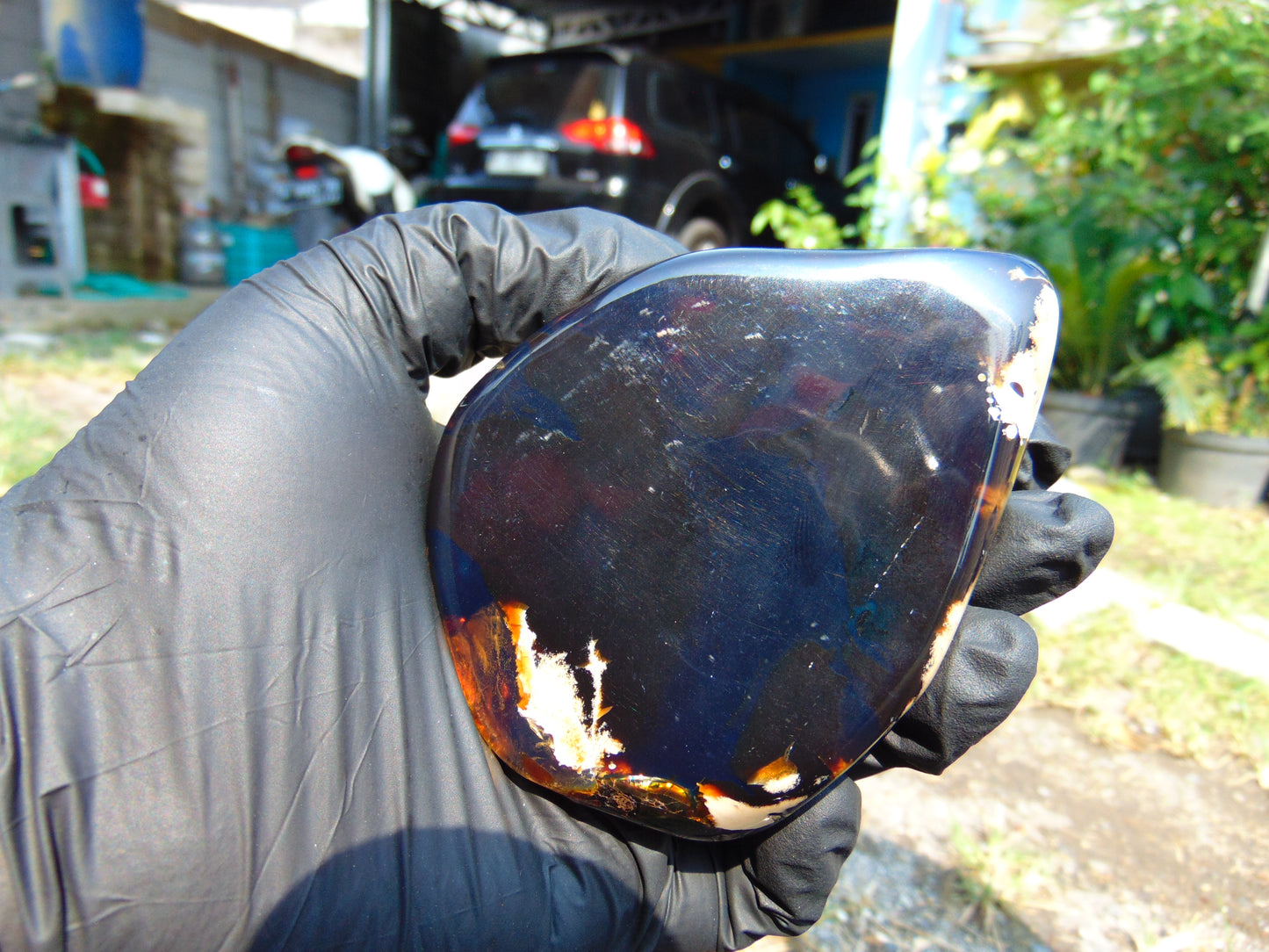 93 gram Slab Slim polished 98x75x17 m Indonesian Blue Amber for Healing 25A188