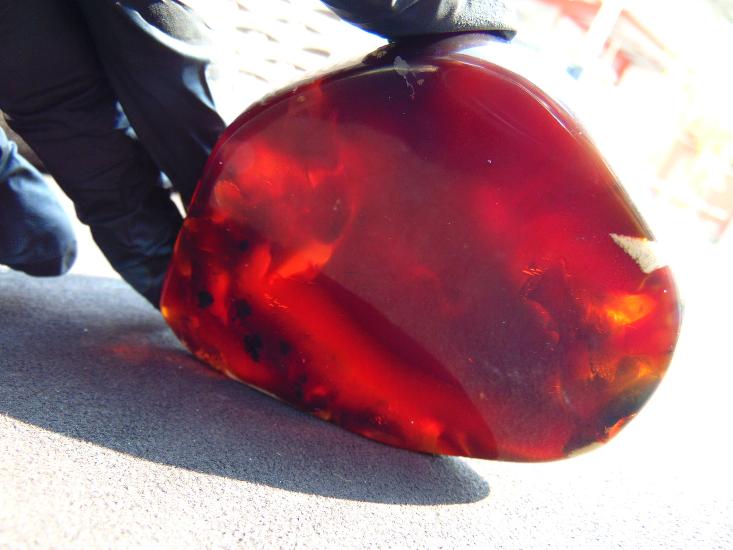 93 gram Slab Slim polished 98x75x17 m Indonesian Blue Amber for Healing 25A188