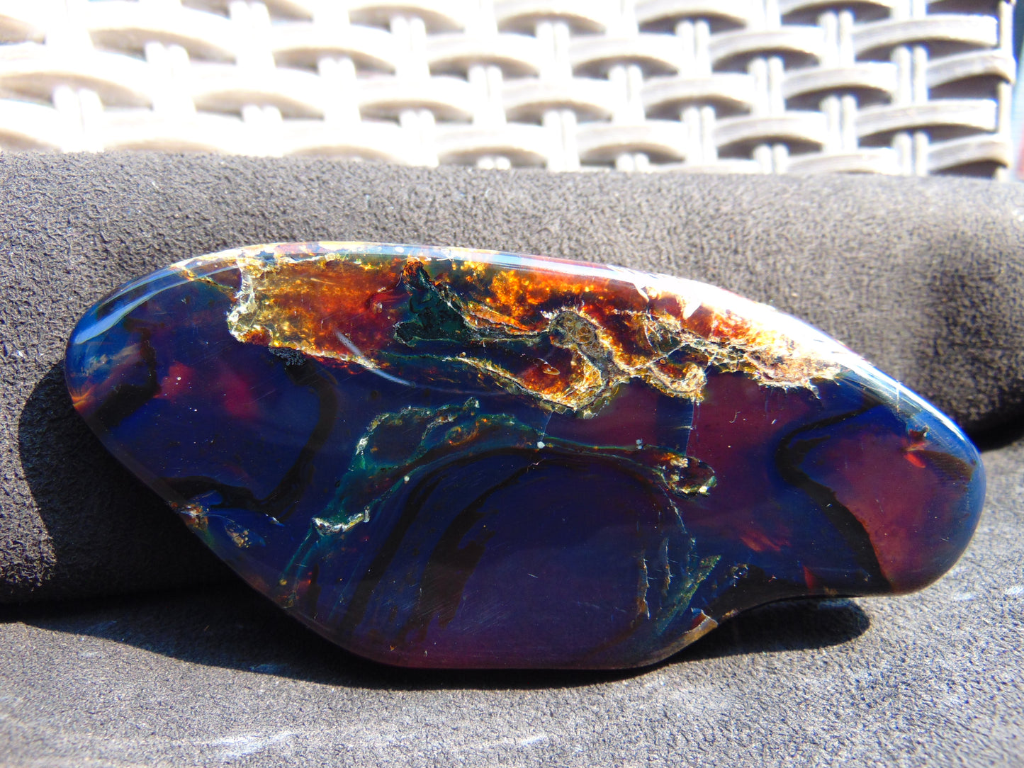 70 gram Slab polished Indonesian Blue Amber for Healing 25N147