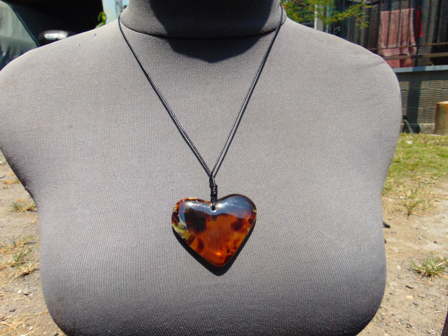 11 gr Heart Pendant Indonesian Blue Amber for Healing PCN661