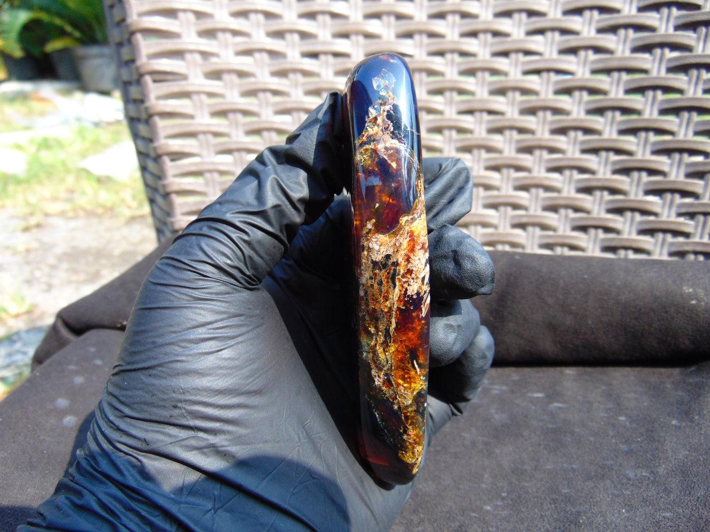70 gram Slab polished Indonesian Blue Amber for Healing 25N147