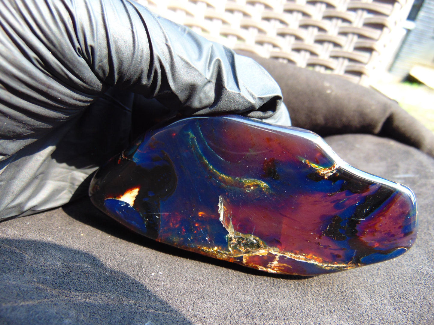 70 gram Slab polished Indonesian Blue Amber for Healing 25N147