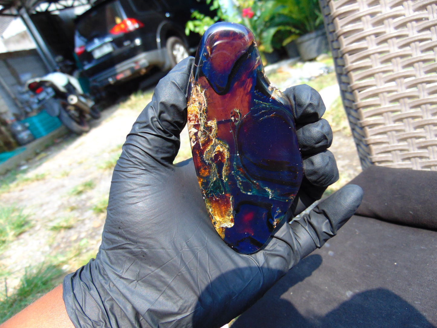 70 gram Slab polished Indonesian Blue Amber for Healing 25N147