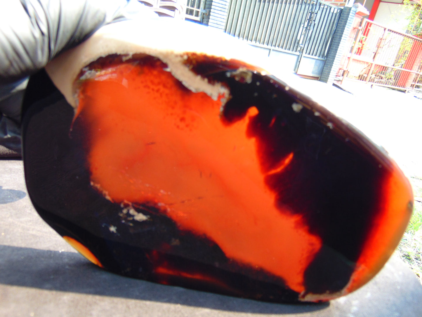 373 gram Slab Slim polished Indonesian Blue Amber for Healing 25N116