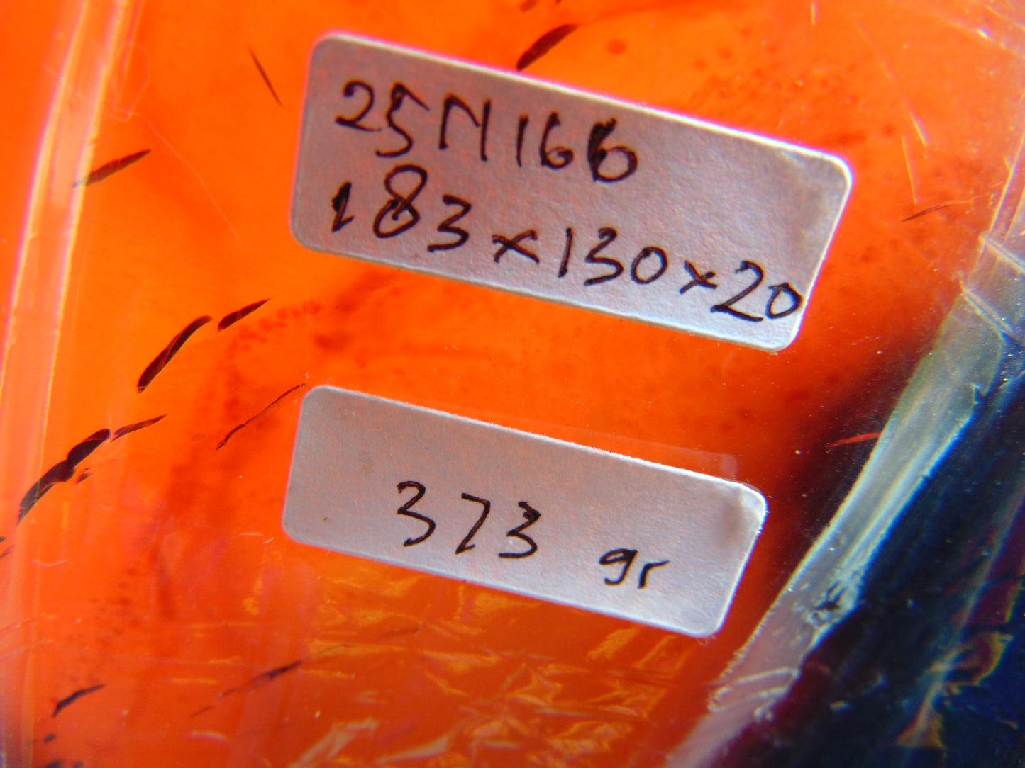 373 gram Slab Slim polished Indonesian Blue Amber for Healing 25N116