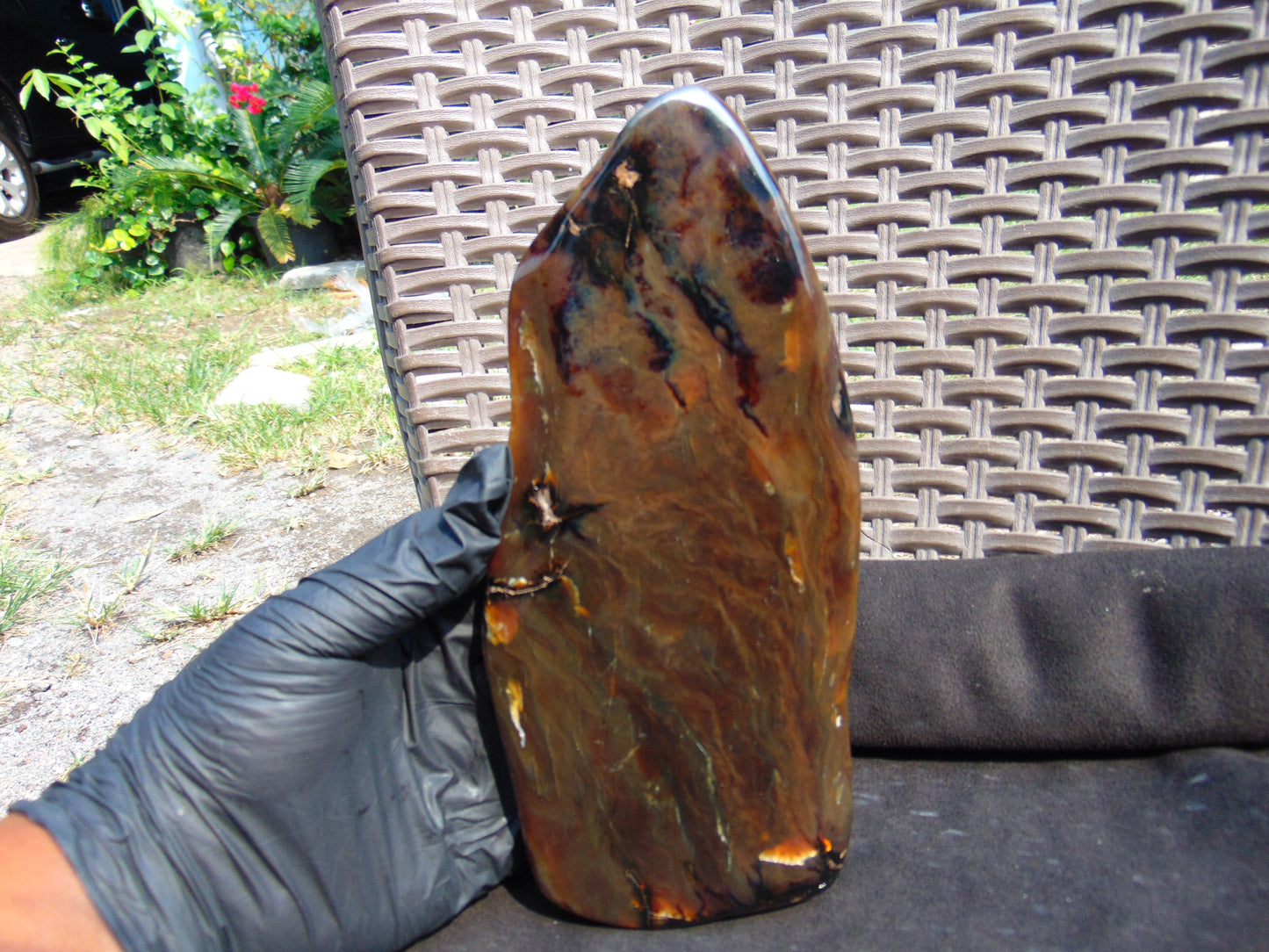 246 gram Slab Slim polished Indonesian Caramel Amber for Healing 25A209