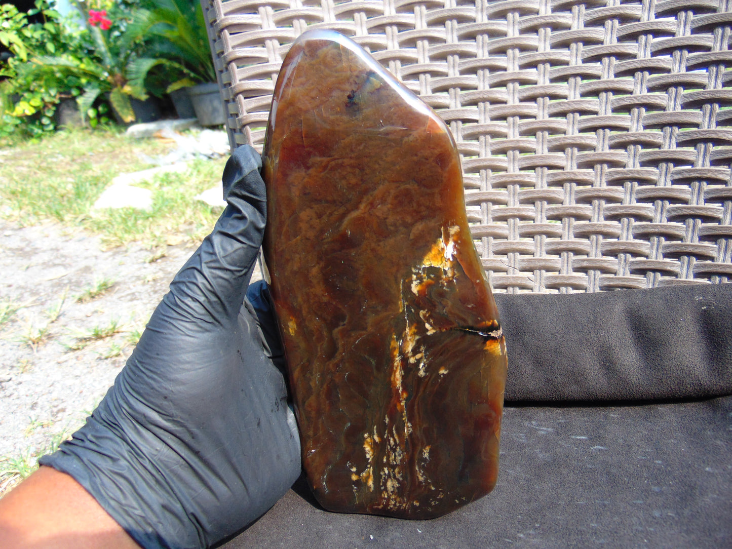 246 gram Slab Slim polished Indonesian Caramel Amber for Healing 25A209