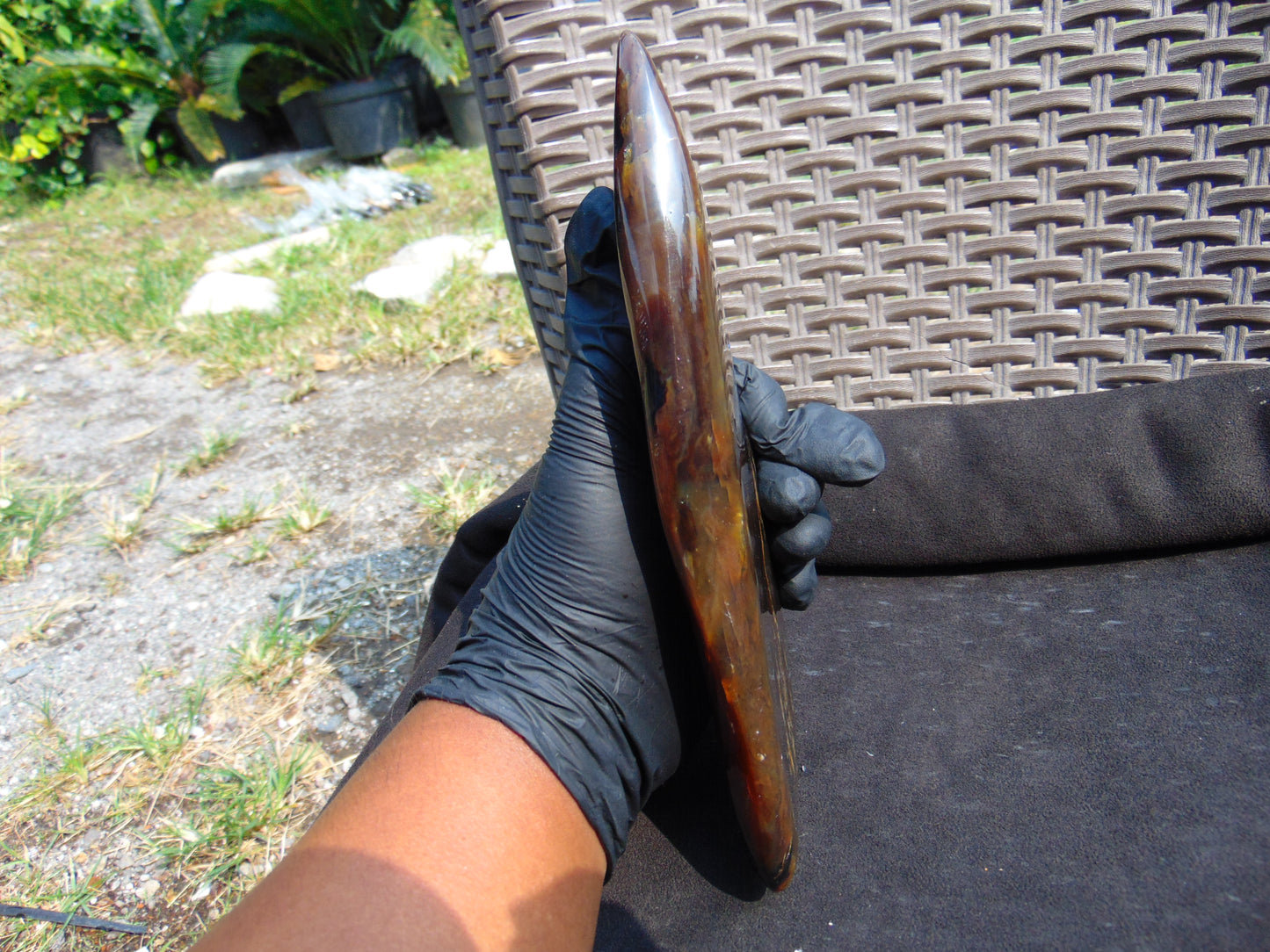 246 gram Slab Slim polished Indonesian Caramel Amber for Healing 25A209