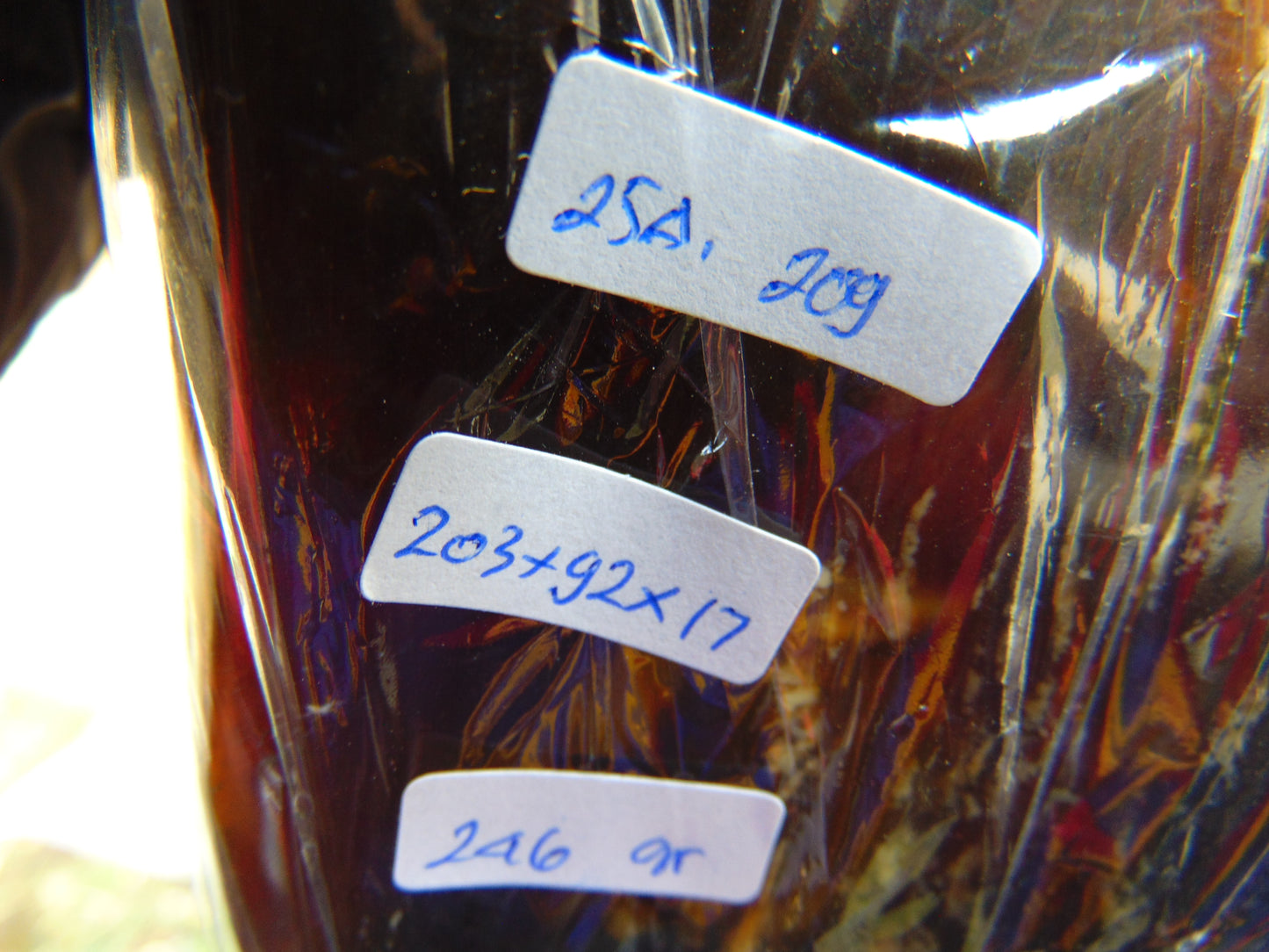 246 gram Slab Slim polished Indonesian Caramel Amber for Healing 25A209