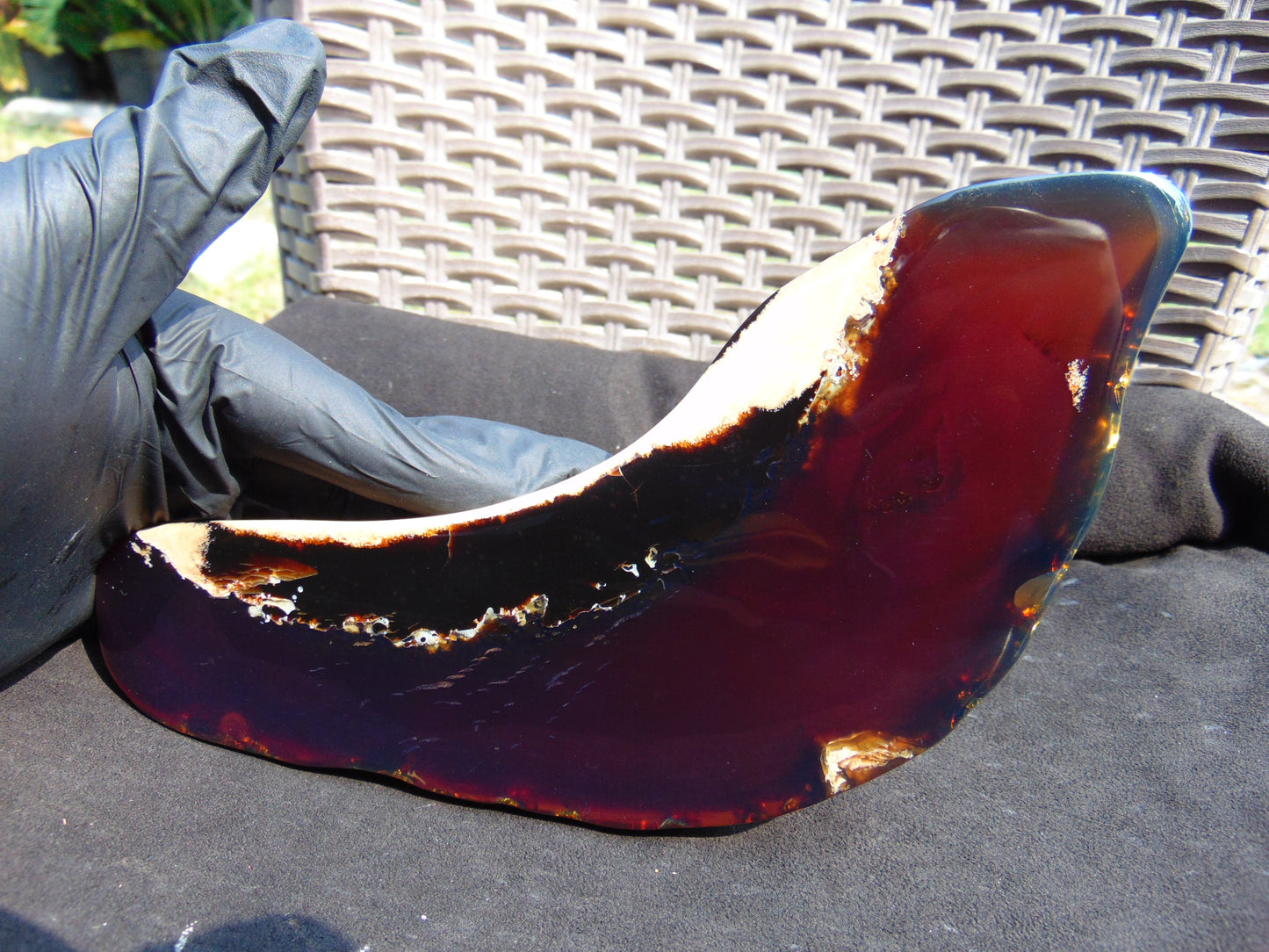 286 gram Slab Slim polished 230x80x22 m Indonesian Blue Amber for Healing 25A187