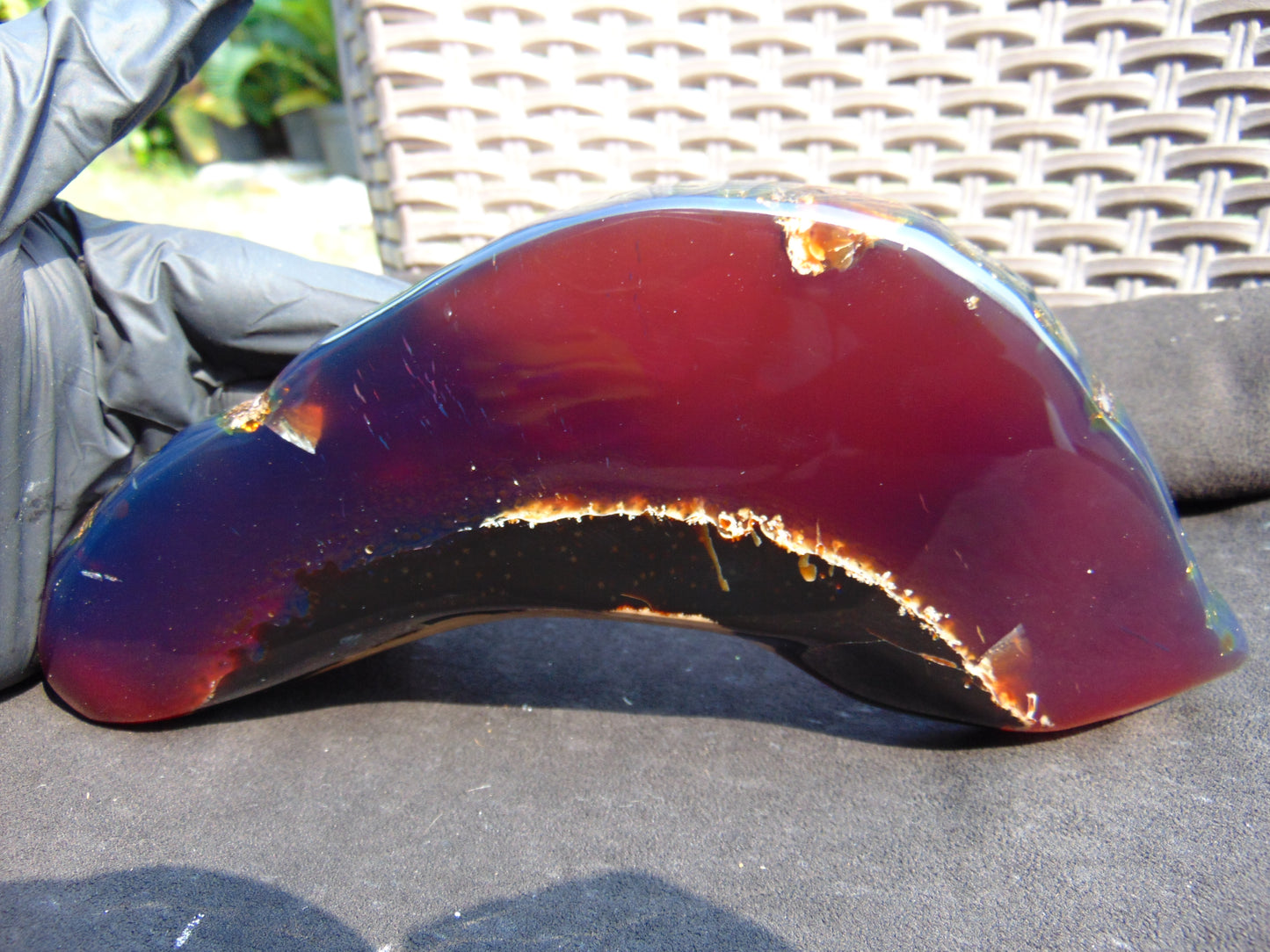 286 gram Slab Slim polished 230x80x22 m Indonesian Blue Amber for Healing 25A187