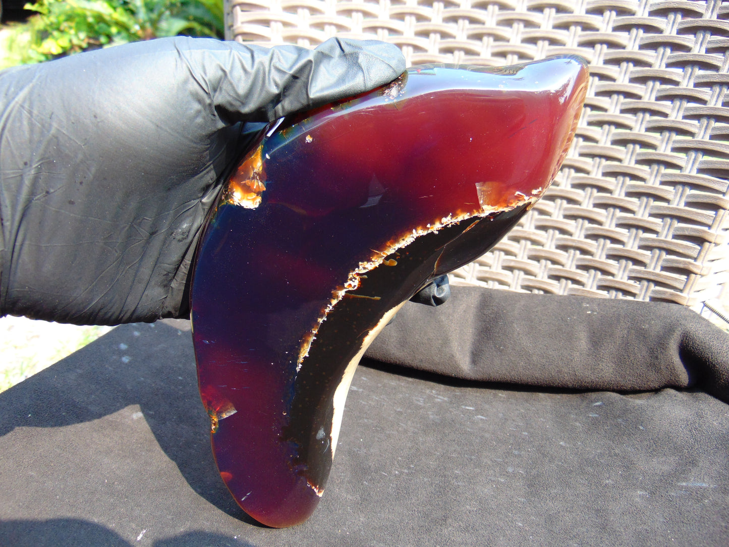 286 gram Slab Slim polished 230x80x22 m Indonesian Blue Amber for Healing 25A187