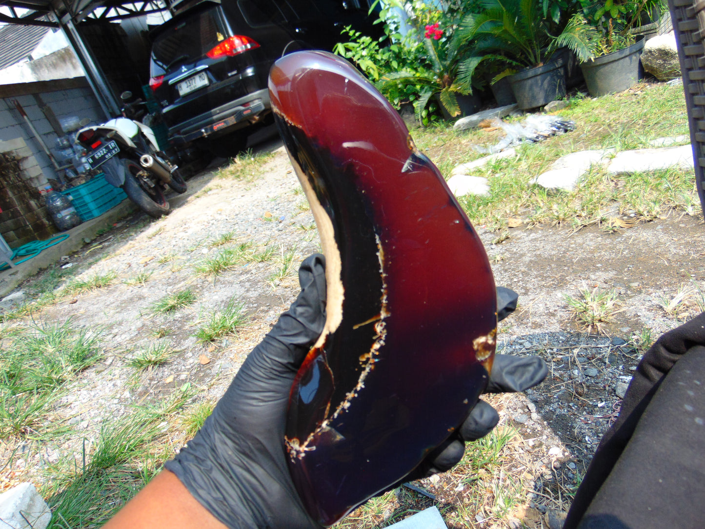 286 gram Slab Slim polished 230x80x22 m Indonesian Blue Amber for Healing 25A187